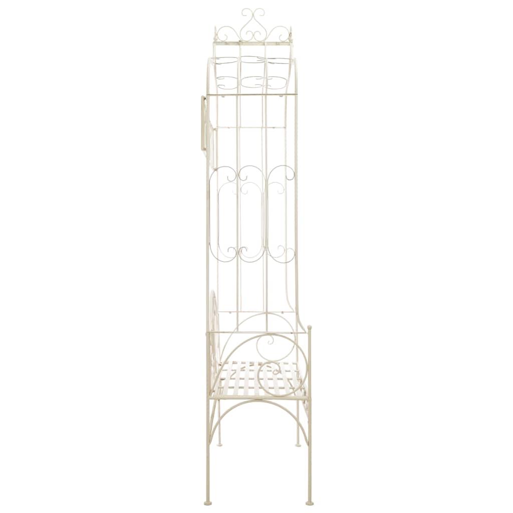 Banco de jardín metal blanco envejecido 122 cm