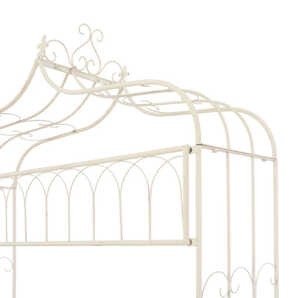 Banco de jardín metal blanco envejecido 122 cm