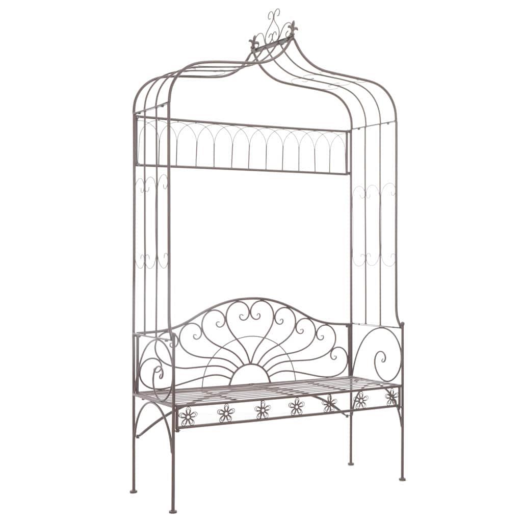 Banco de jardín metal blanco envejecido 122 cm