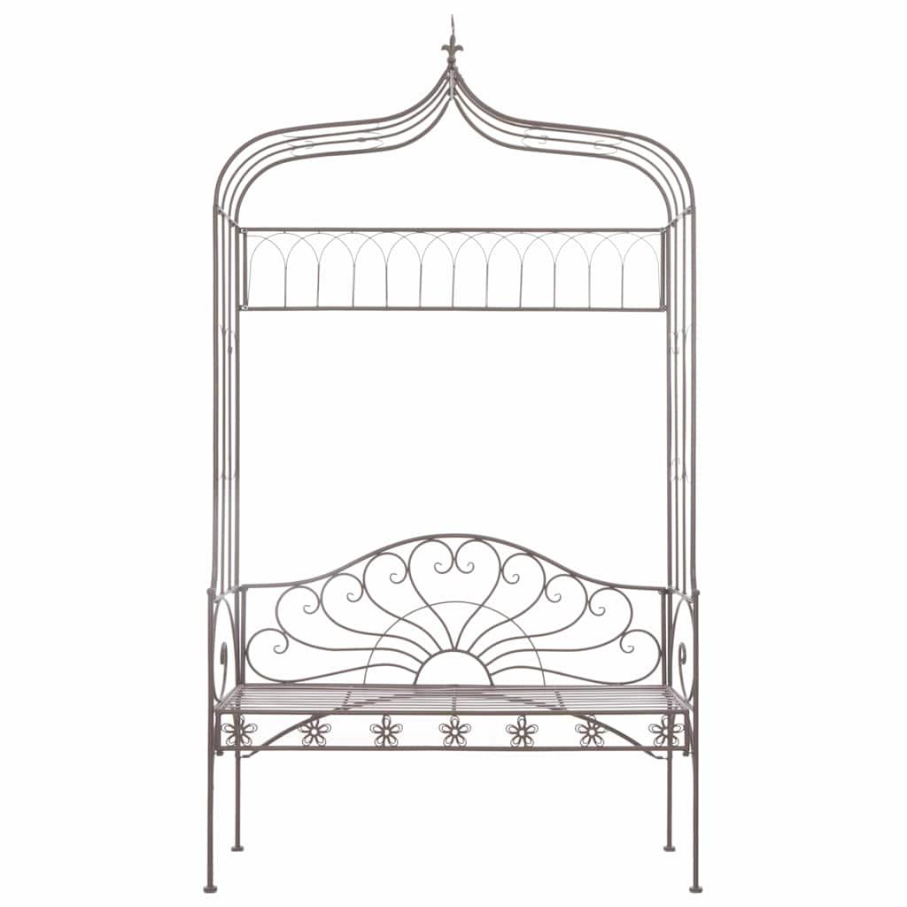 Banco de jardín metal blanco envejecido 122 cm