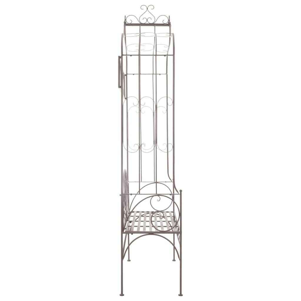 Banco de jardín metal blanco envejecido 122 cm