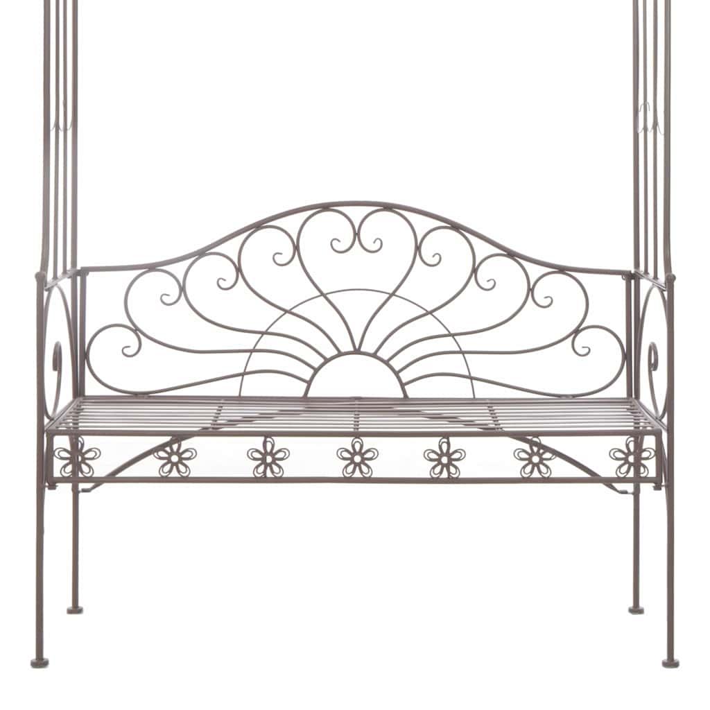 Banco de jardín metal blanco envejecido 122 cm