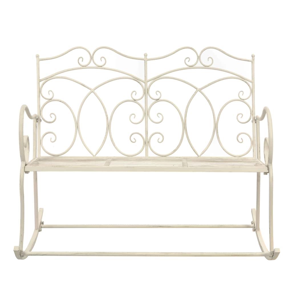 Banco de jardín metal blanco envejecido 122 cm