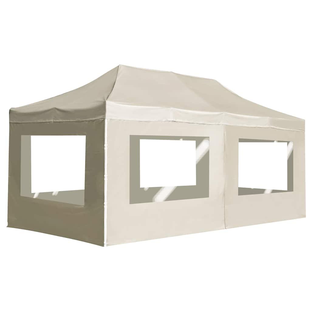 Carpa plegable profesional paredes aluminio color crema 2x2 m