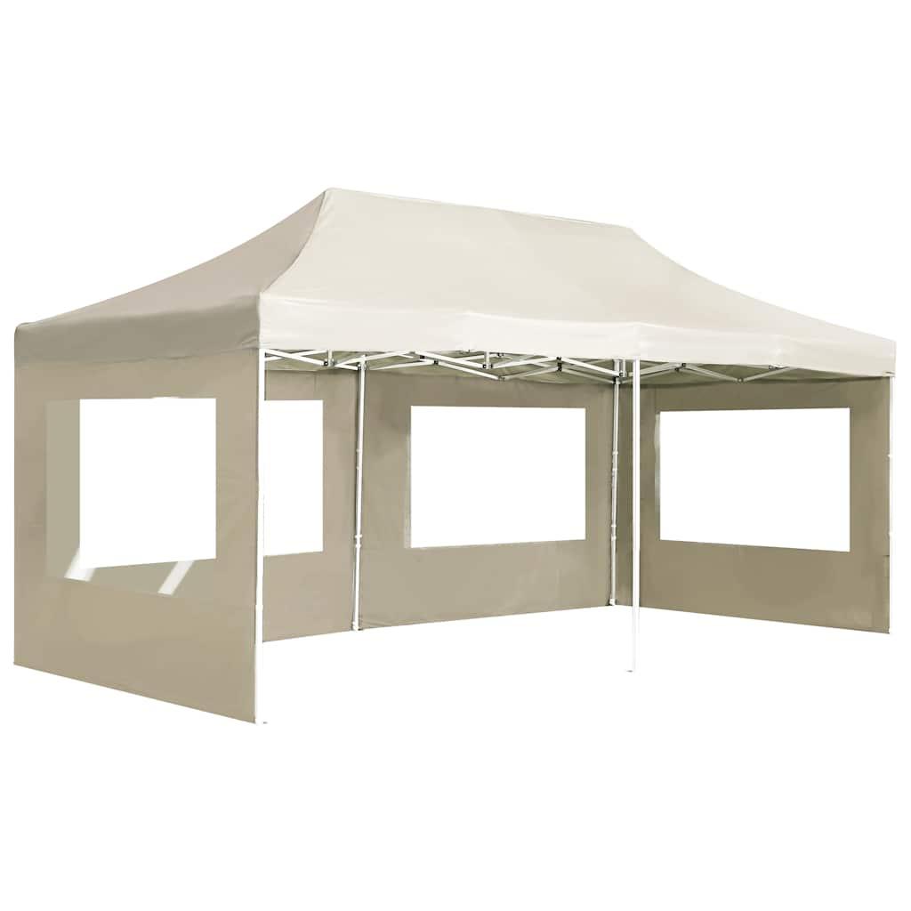 Carpa plegable profesional paredes aluminio color crema 2x2 m