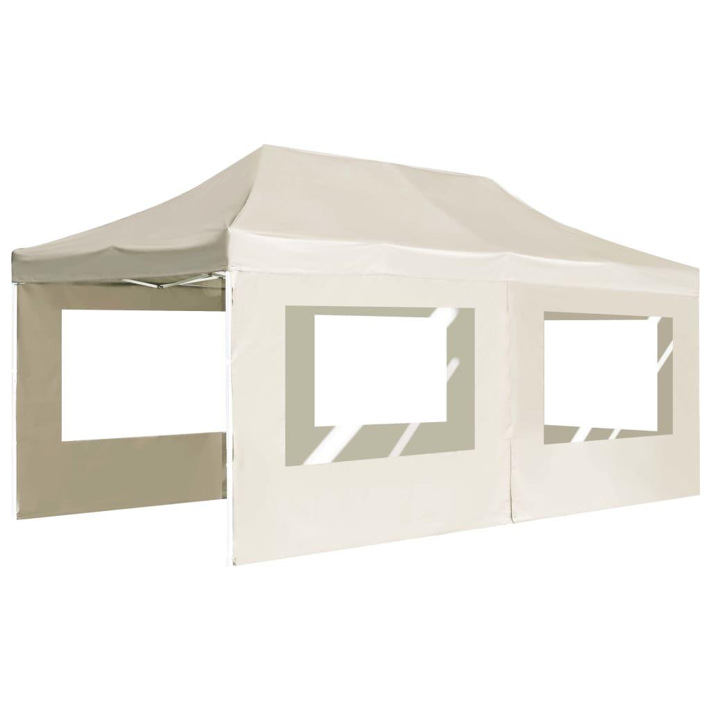 Carpa plegable profesional paredes aluminio color crema 2x2 m