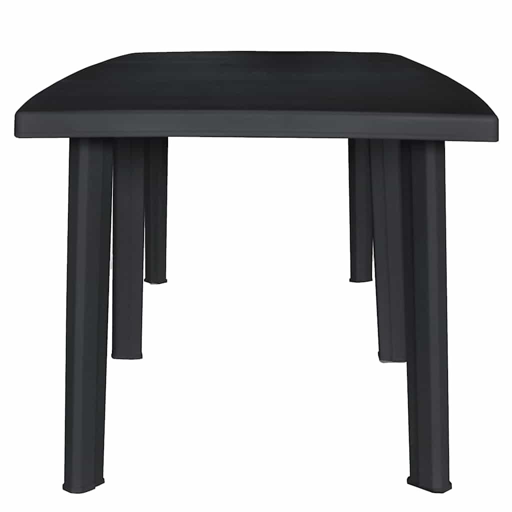 Mesa de jardín de plástico gris antracita 216x90x72 cm