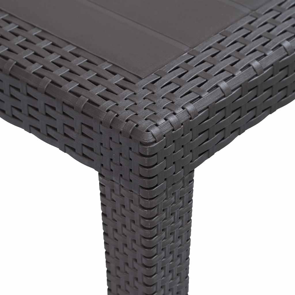 Mesa de jardín plástico aspecto ratán gris antracita 79x79x72 cm