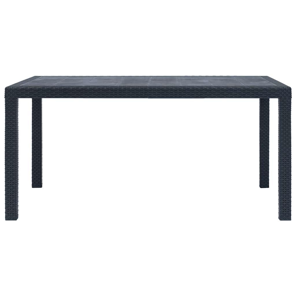 Mesa de jardín plástico aspecto ratán gris antracita 79x79x72 cm