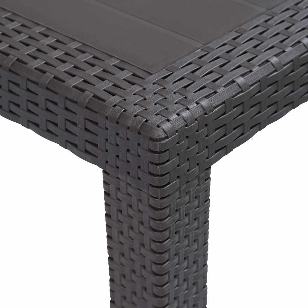 Mesa de jardín plástico aspecto ratán gris antracita 79x79x72 cm