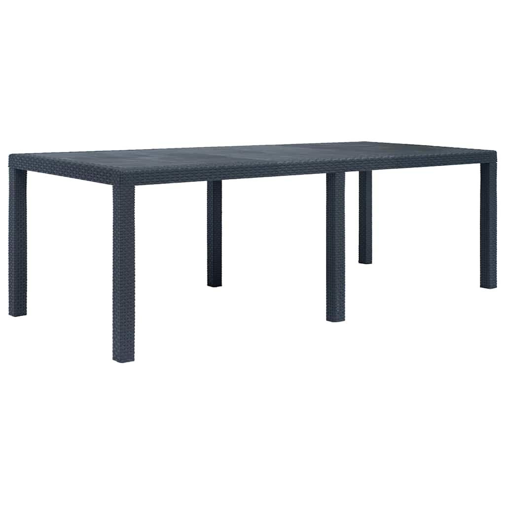 Mesa de jardín plástico aspecto ratán gris antracita 79x79x72 cm
