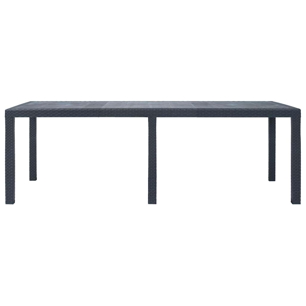 Mesa de jardín plástico aspecto ratán gris antracita 79x79x72 cm