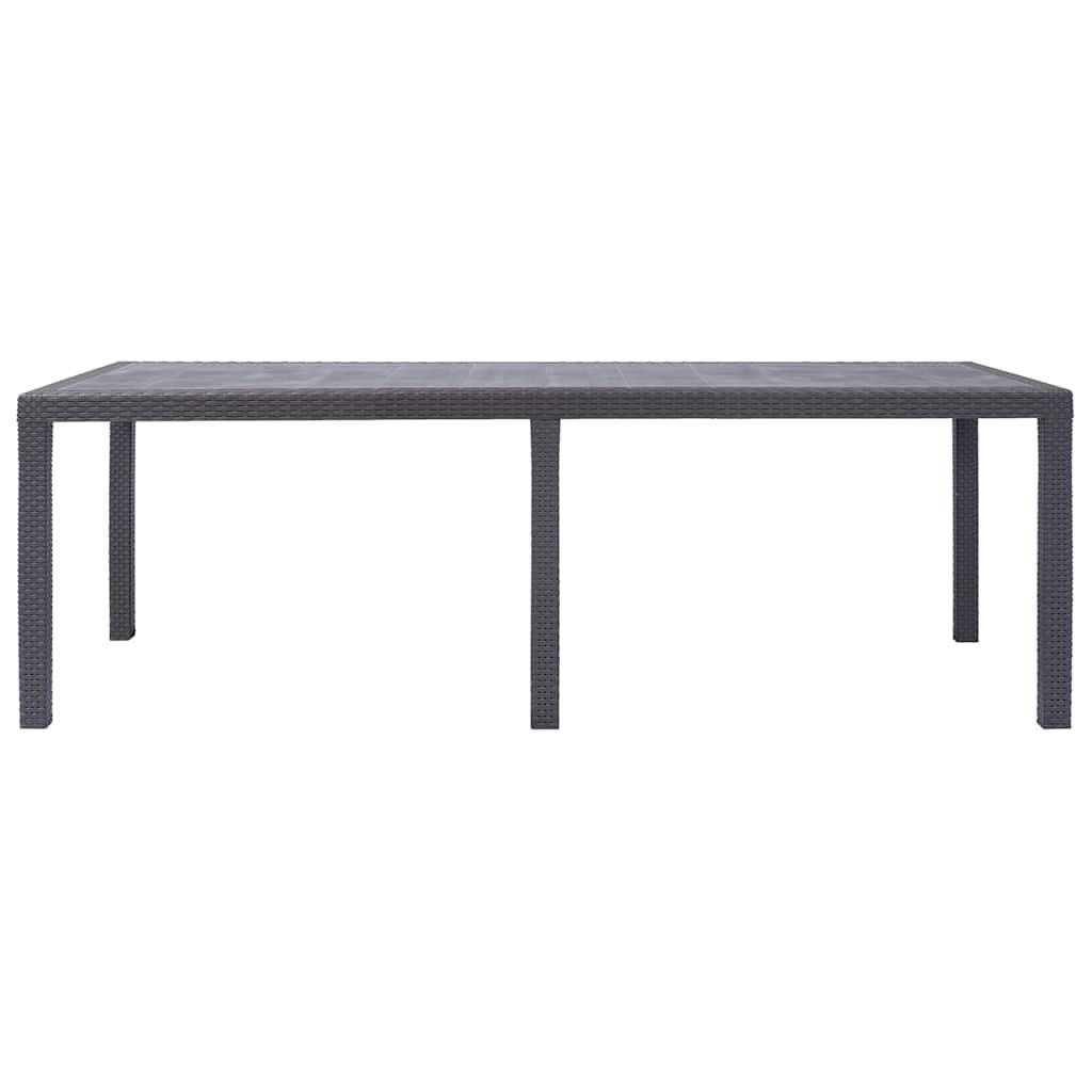 Mesa de jardín plástico aspecto ratán gris antracita 79x79x72 cm