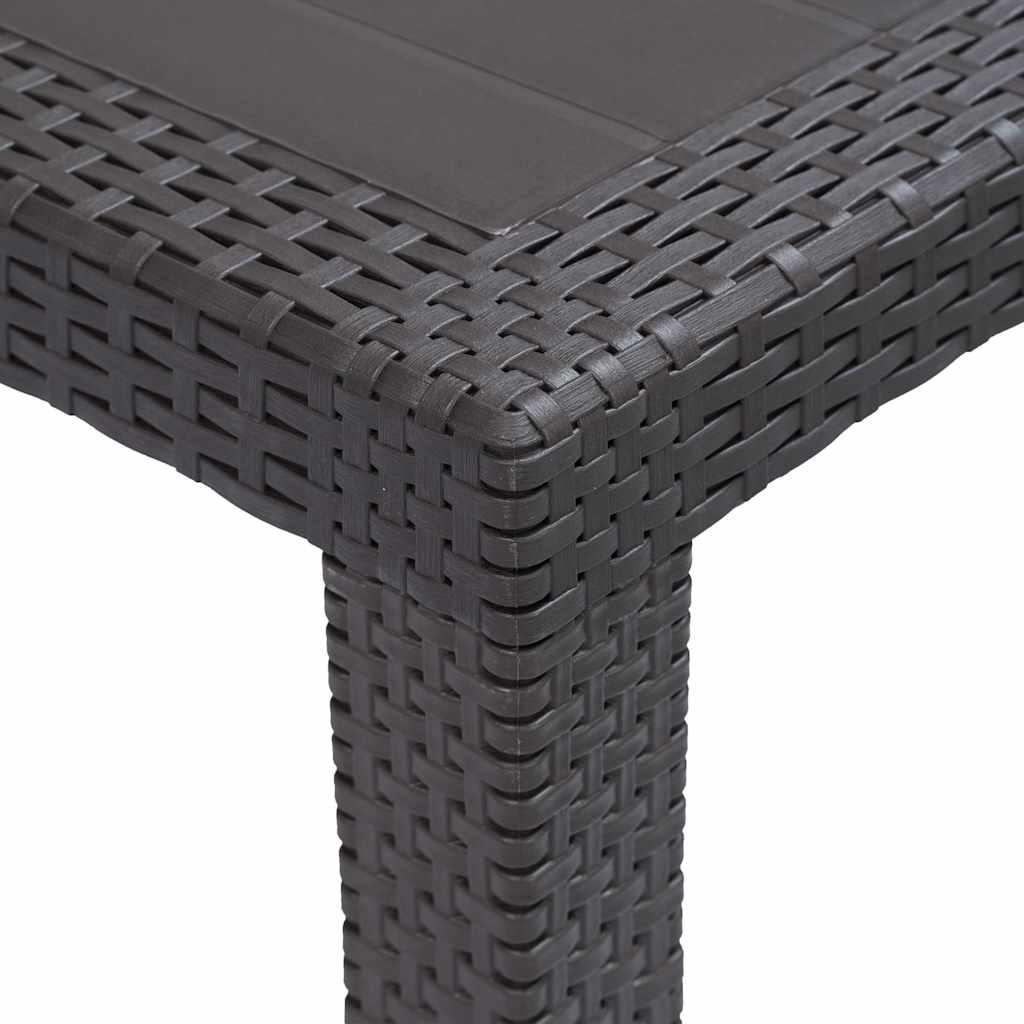 Mesa de jardín plástico aspecto ratán gris antracita 79x79x72 cm