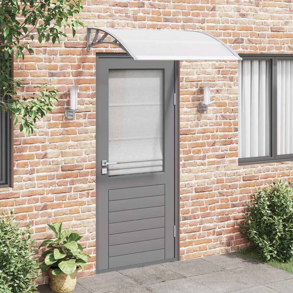 Marquesina para puerta PC gris y transparente 200x75 cm