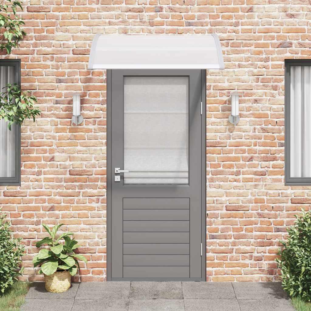 Marquesina para puerta PC gris y transparente 200x75 cm