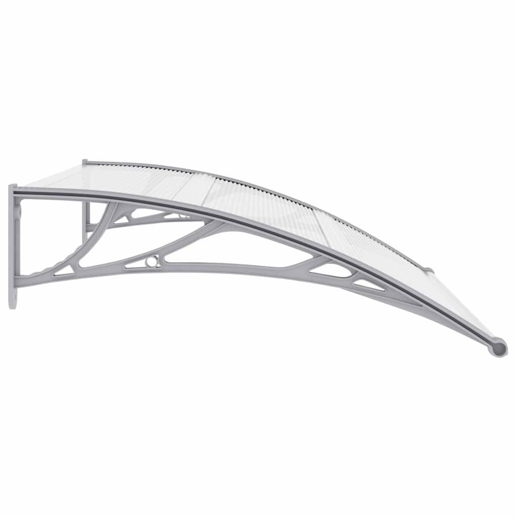 Marquesina para puerta PC gris y transparente 200x75 cm