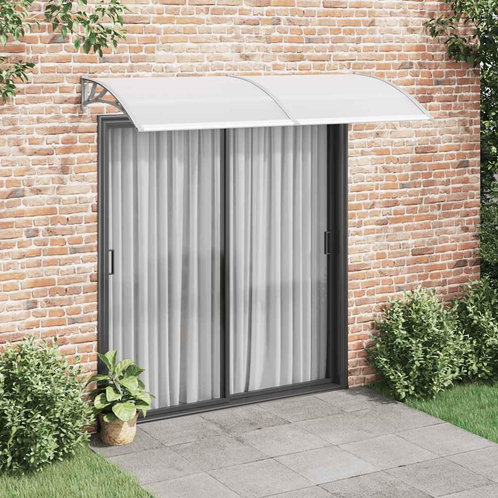 Marquesina para puerta PC gris y transparente 120x75 cm