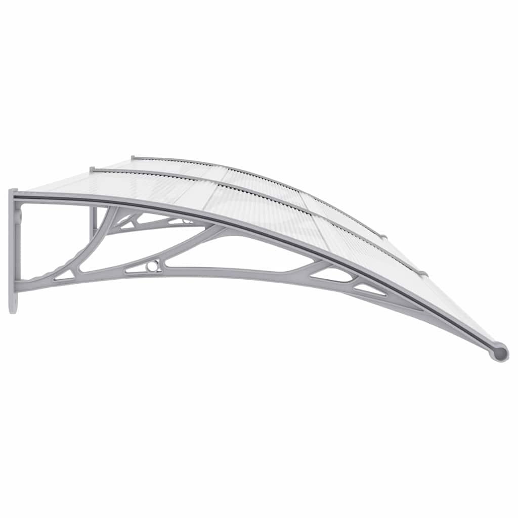 Marquesina para puerta PC gris y transparente 120x75 cm