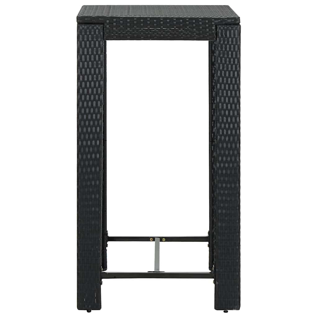 Mesa alta para jardín ratán sintético negro 60,5x60,5x110,5 cm