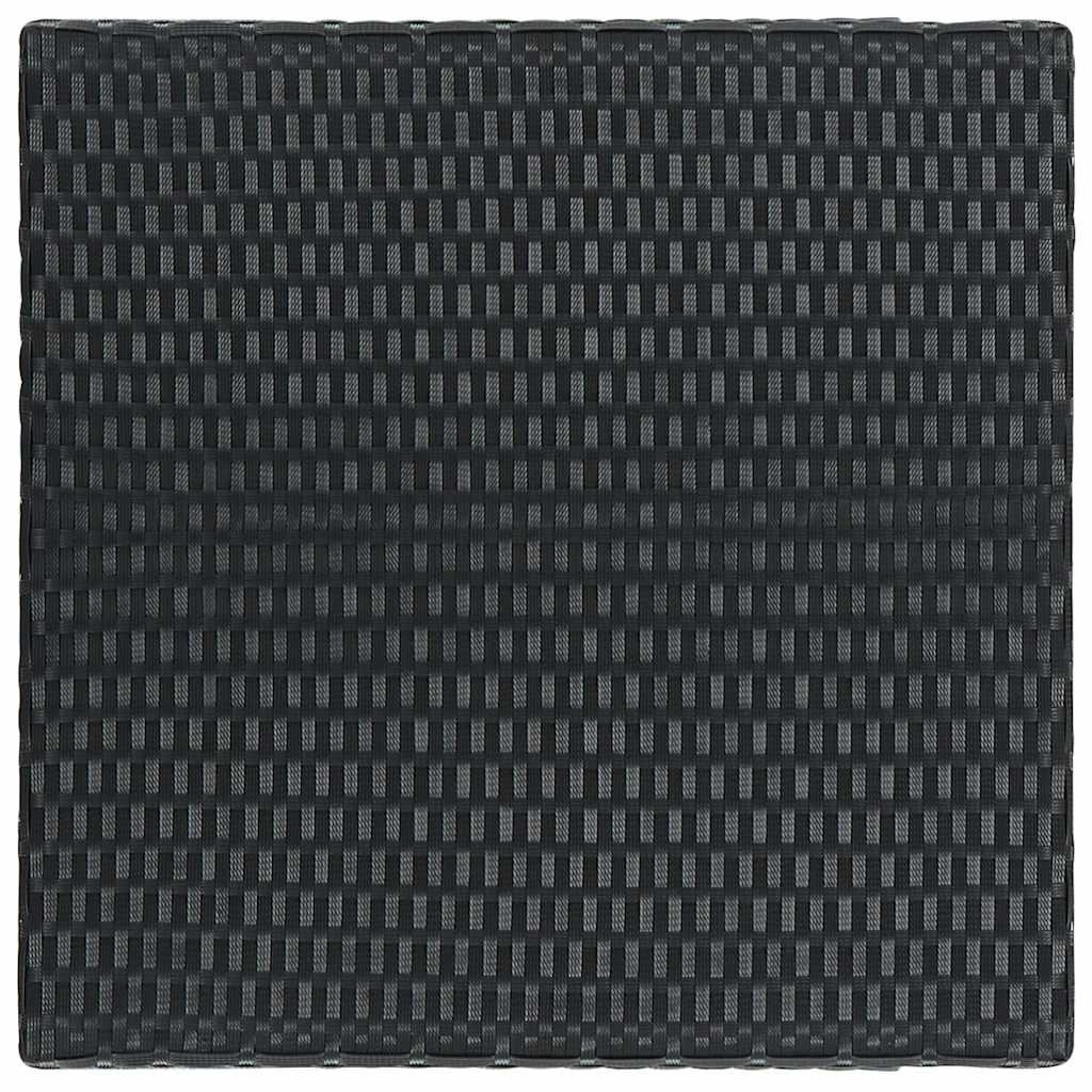 Mesa alta para jardín ratán sintético negro 60,5x60,5x110,5 cm