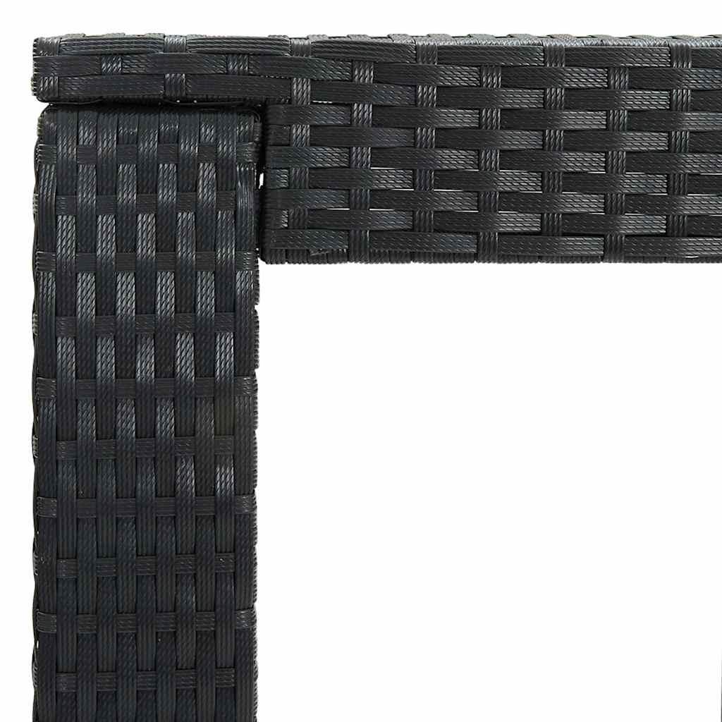 Mesa alta para jardín ratán sintético negro 60,5x60,5x110,5 cm
