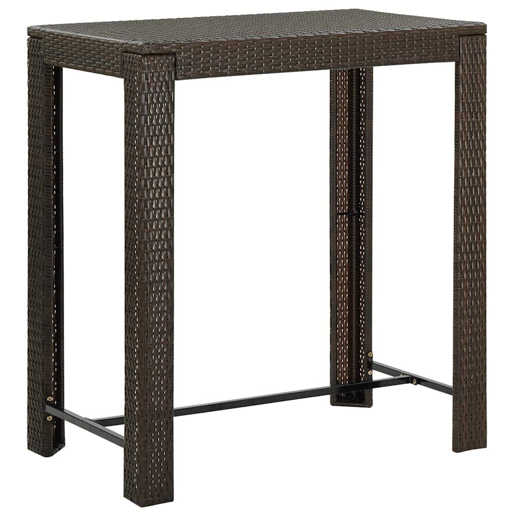 Mesa alta para jardín ratán sintético negro 60,5x60,5x110,5 cm