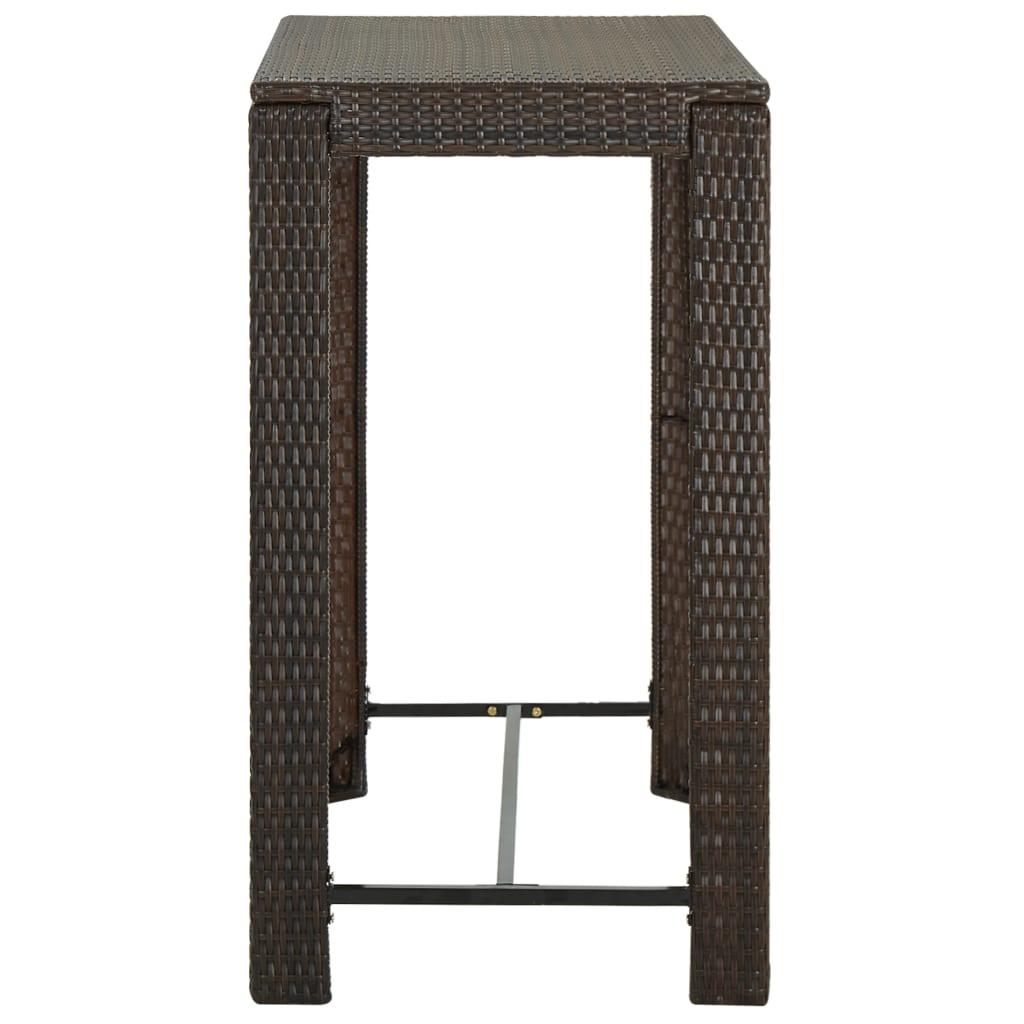 Mesa alta para jardín ratán sintético negro 60,5x60,5x110,5 cm