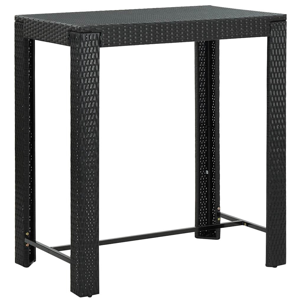 Mesa alta para jardín ratán sintético negro 60,5x60,5x110,5 cm