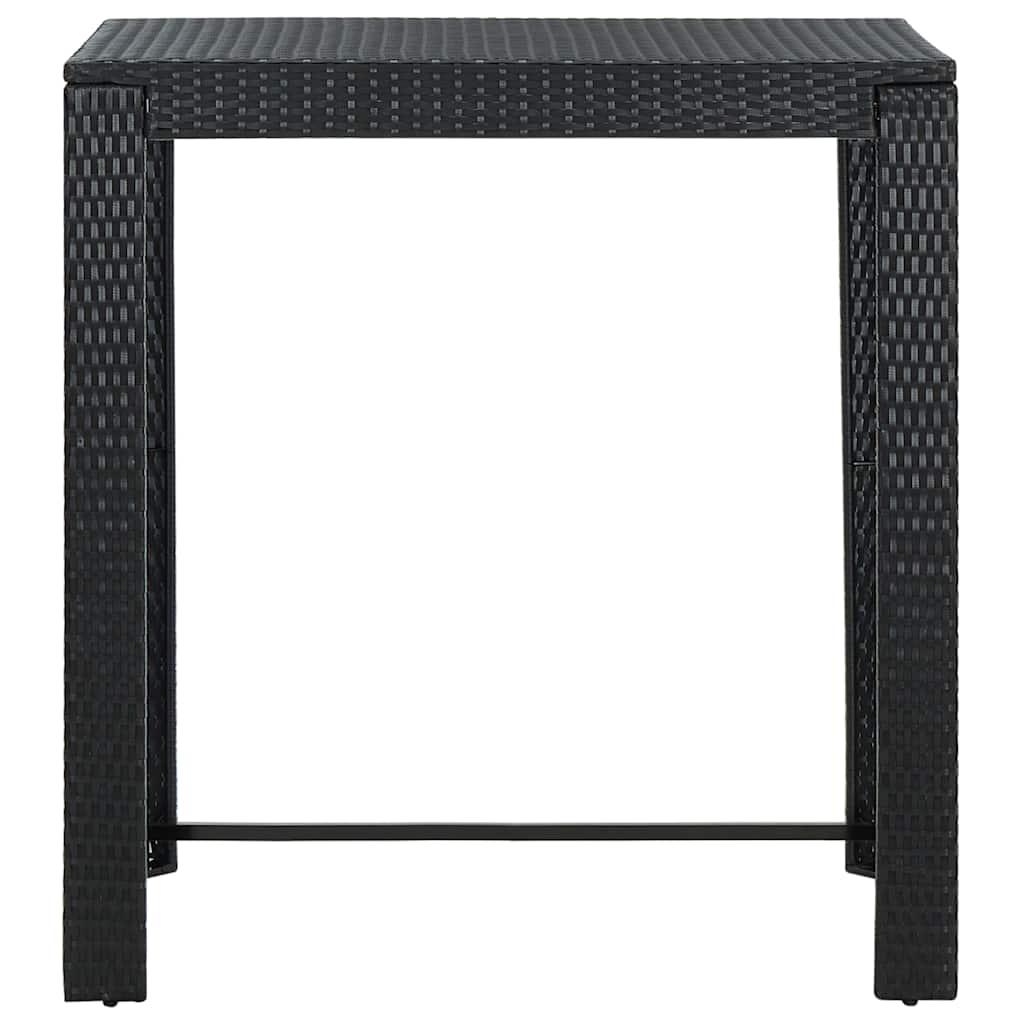 Mesa alta para jardín ratán sintético negro 60,5x60,5x110,5 cm
