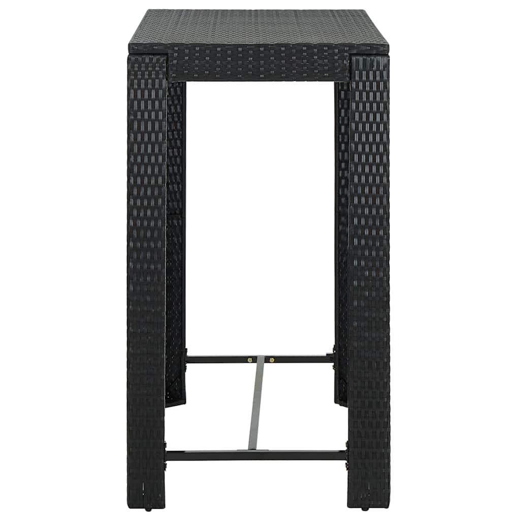 Mesa alta para jardín ratán sintético negro 60,5x60,5x110,5 cm