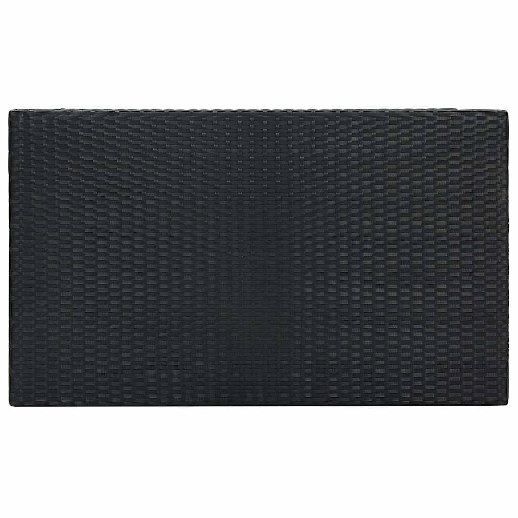Mesa alta para jardín ratán sintético negro 60,5x60,5x110,5 cm
