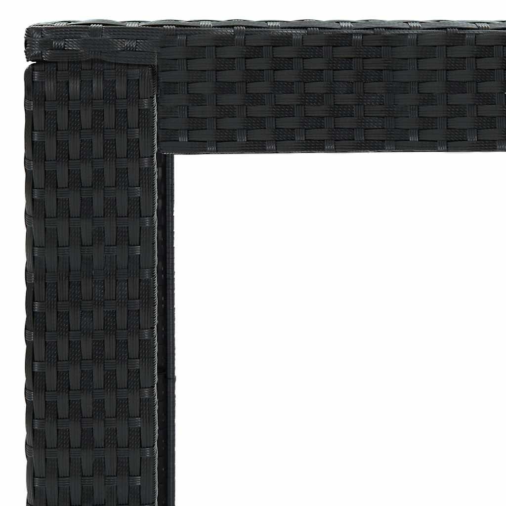 Mesa alta para jardín ratán sintético negro 60,5x60,5x110,5 cm