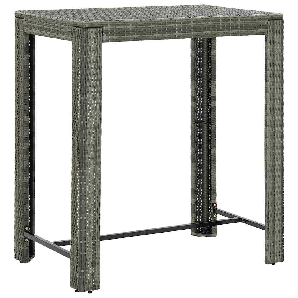 Mesa alta para jardín ratán sintético negro 60,5x60,5x110,5 cm