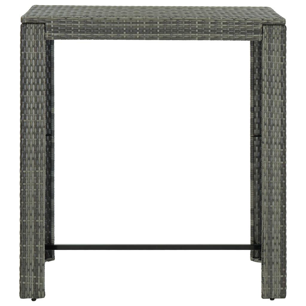 Mesa alta para jardín ratán sintético negro 60,5x60,5x110,5 cm