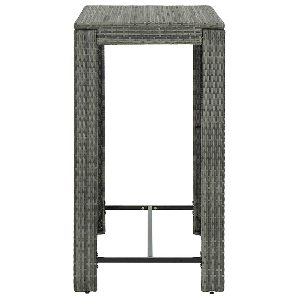 Mesa alta para jardín ratán sintético negro 60,5x60,5x110,5 cm