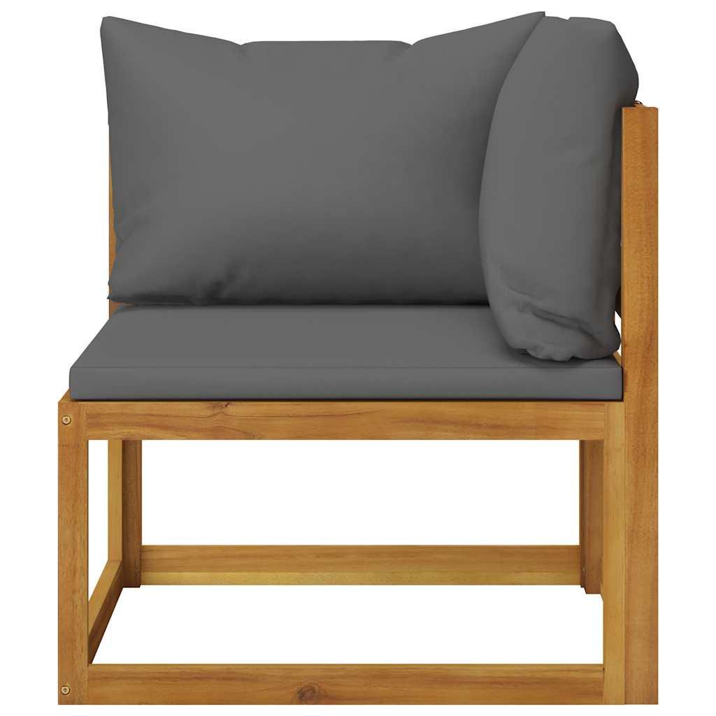 Juego muebles de jardín y cojines 5 piezas madera maciza acacia