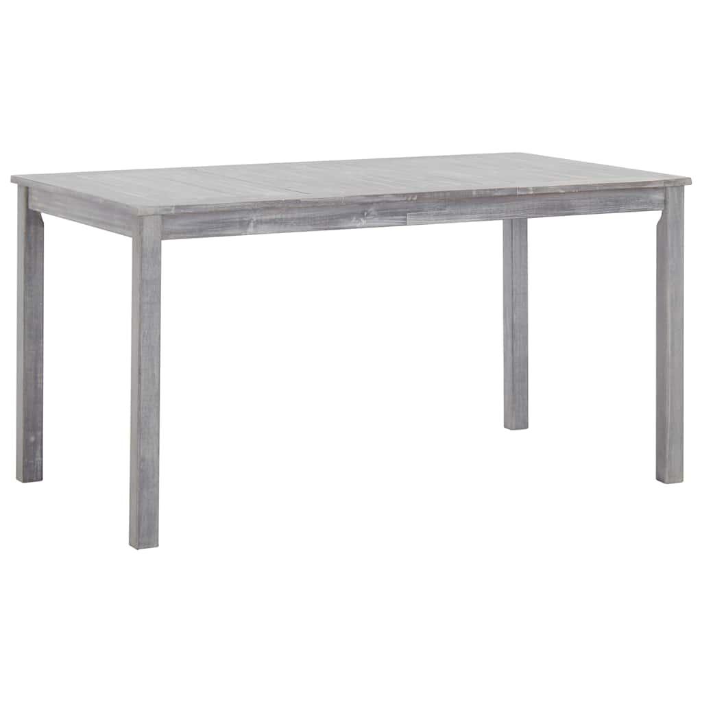 Set comedor jardín 7 pzas madera maciza acacia gris deslavado