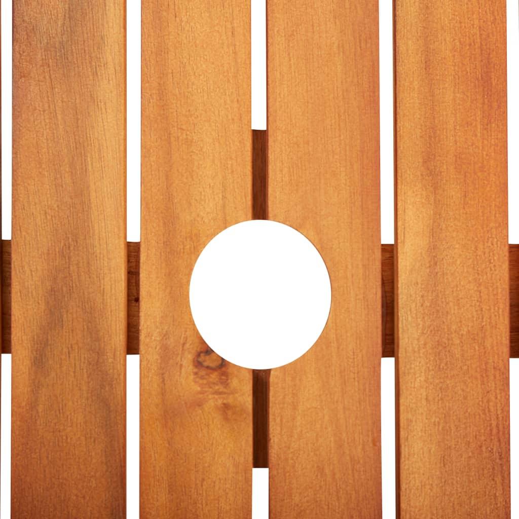 Mesa de jardín madera maciza acacia negro y marrón 123x60x74 cm