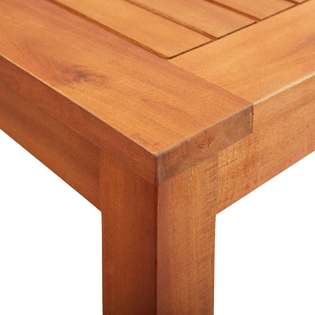 Mesa de jardín madera maciza acacia negro y marrón 123x60x74 cm
