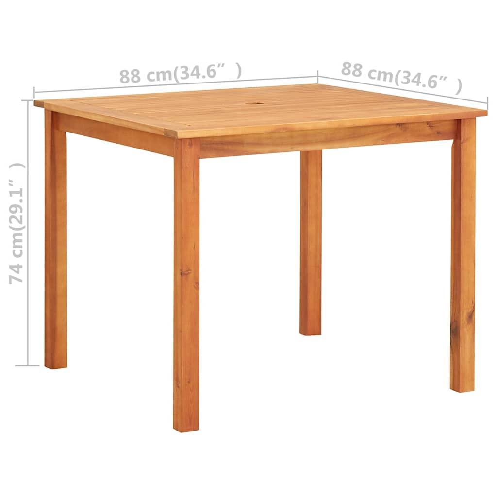 Mesa de jardín madera maciza acacia negro y marrón 123x60x74 cm