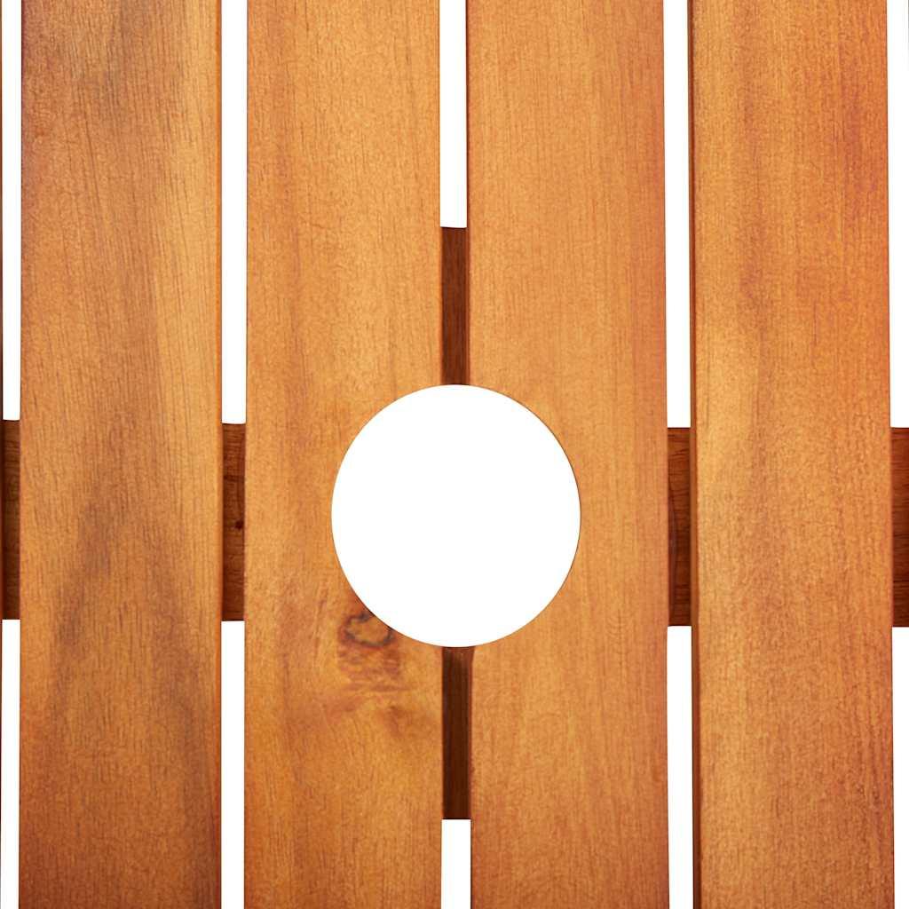 Mesa de jardín madera maciza acacia negro y marrón 123x60x74 cm