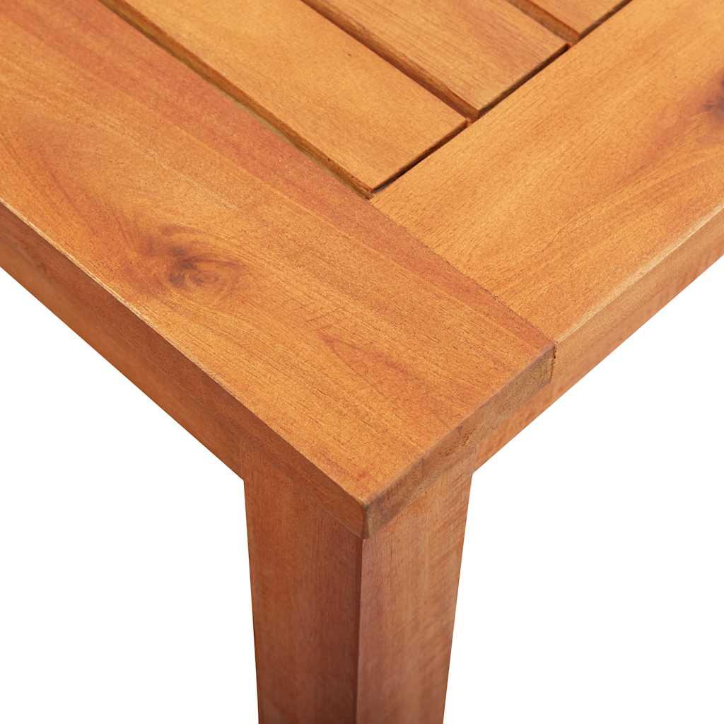 Mesa de jardín madera maciza acacia negro y marrón 123x60x74 cm