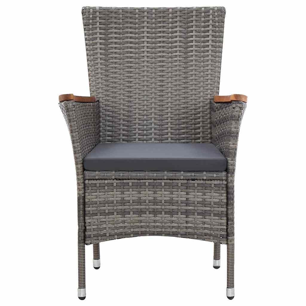 Set de muebles de jardín 9 pzas ratán sintético gris