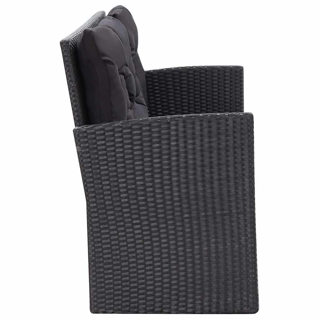 Set muebles de jardín 6 piezas y cojines ratán sintético