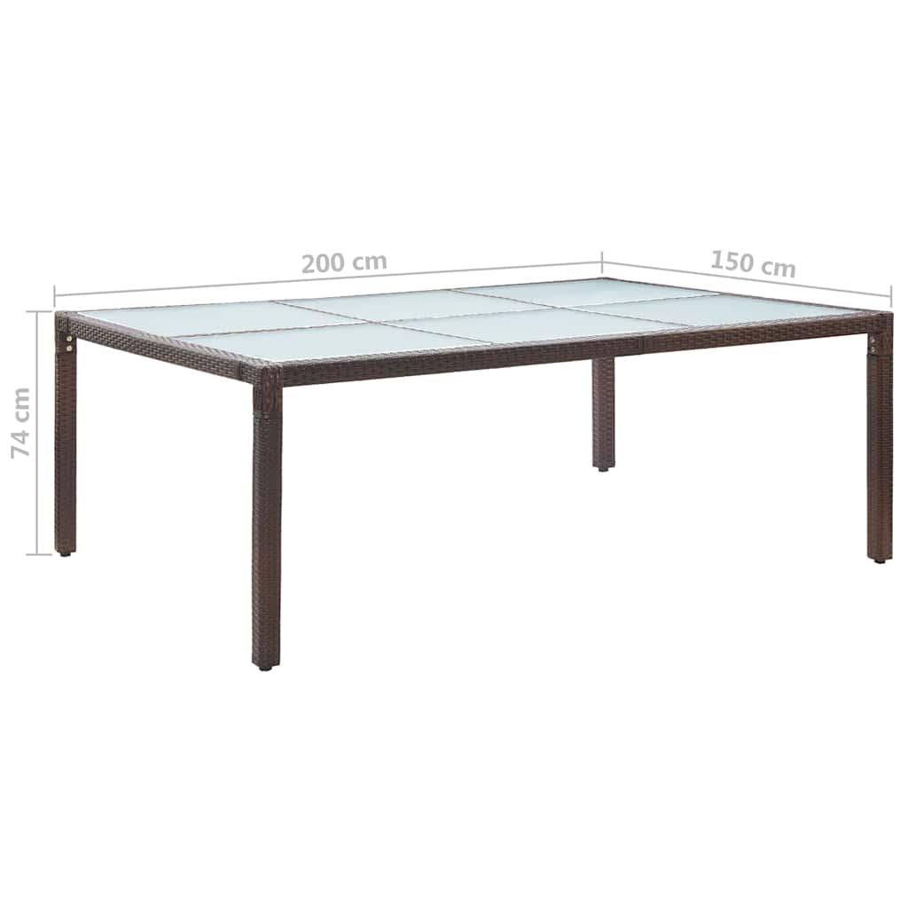 Mesa de comedor para jardín ratán sintético negro 180x70x73 cm