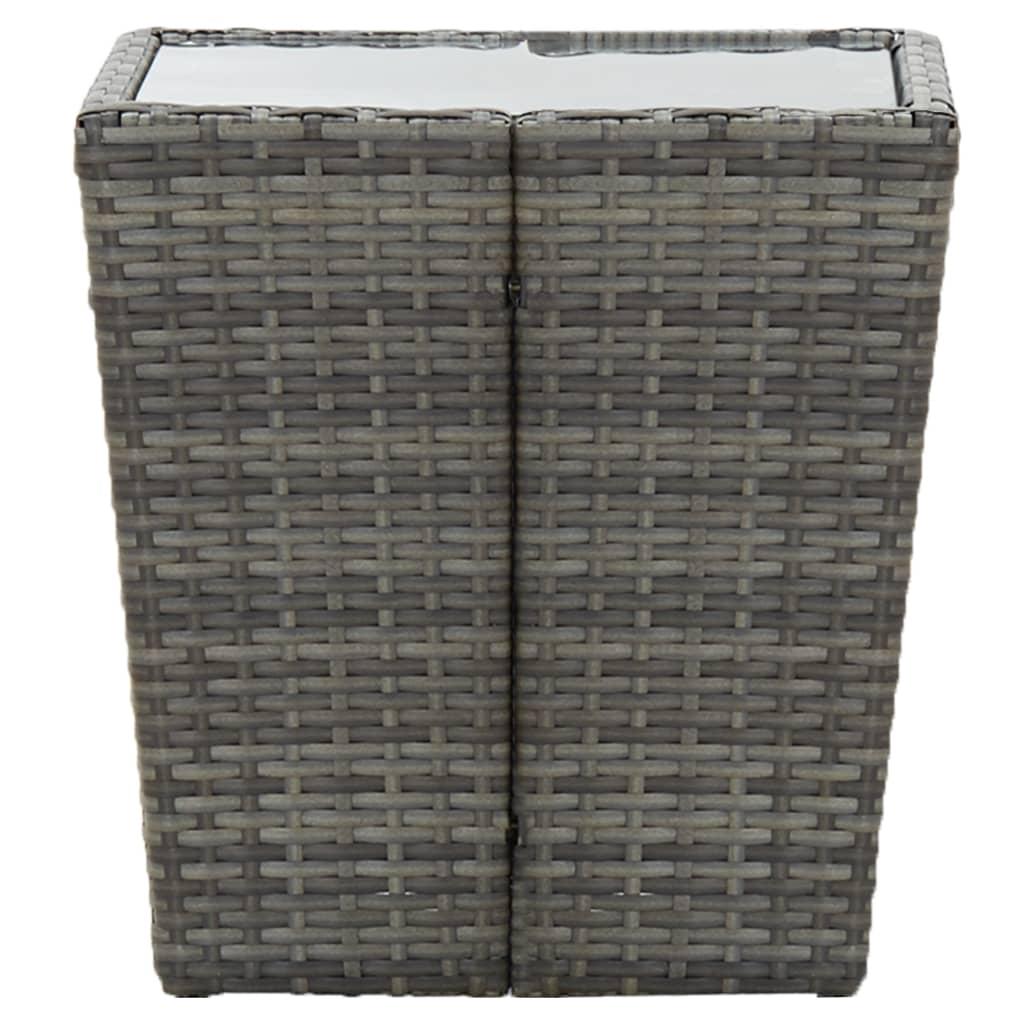 Mesa de centro de ratán PE vidrio templado beige 41,5x41,5x44cm