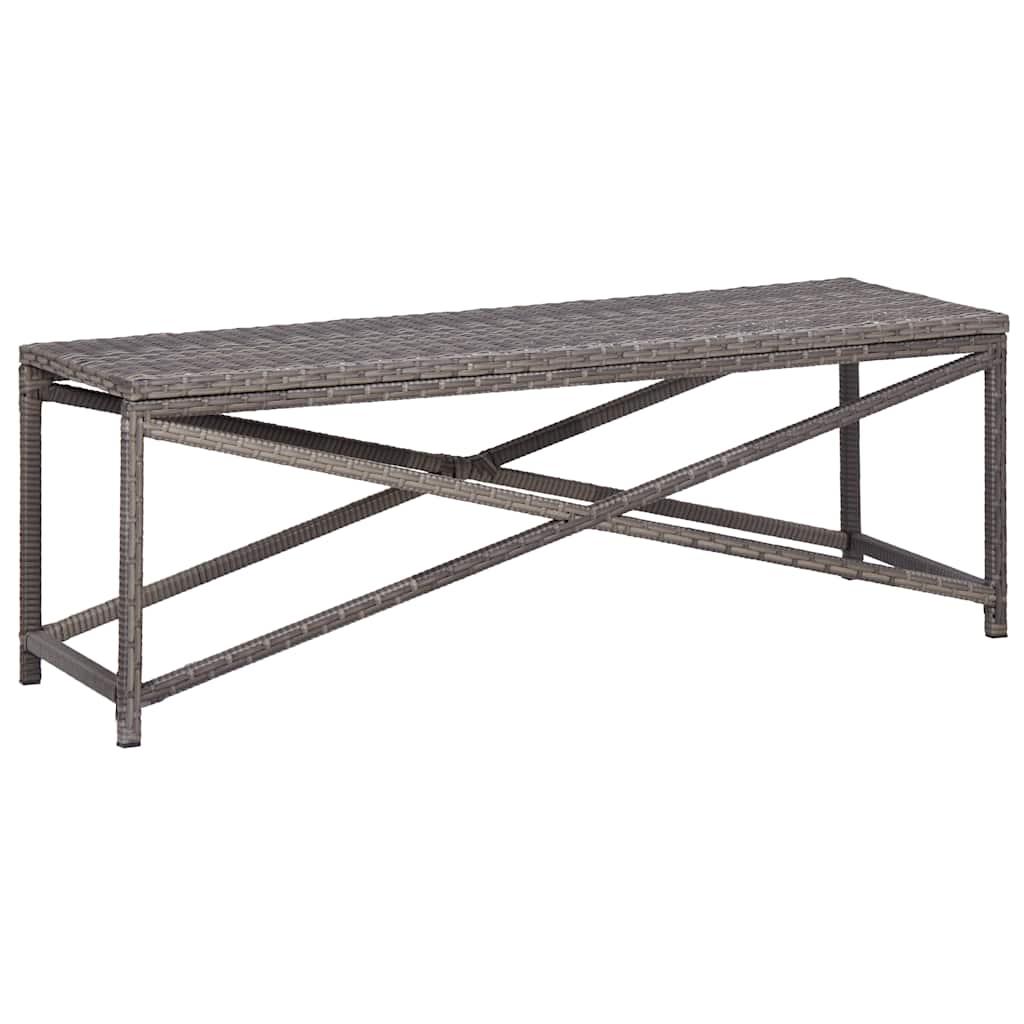 Banco de jardín de ratán sintético marrón 120 cm