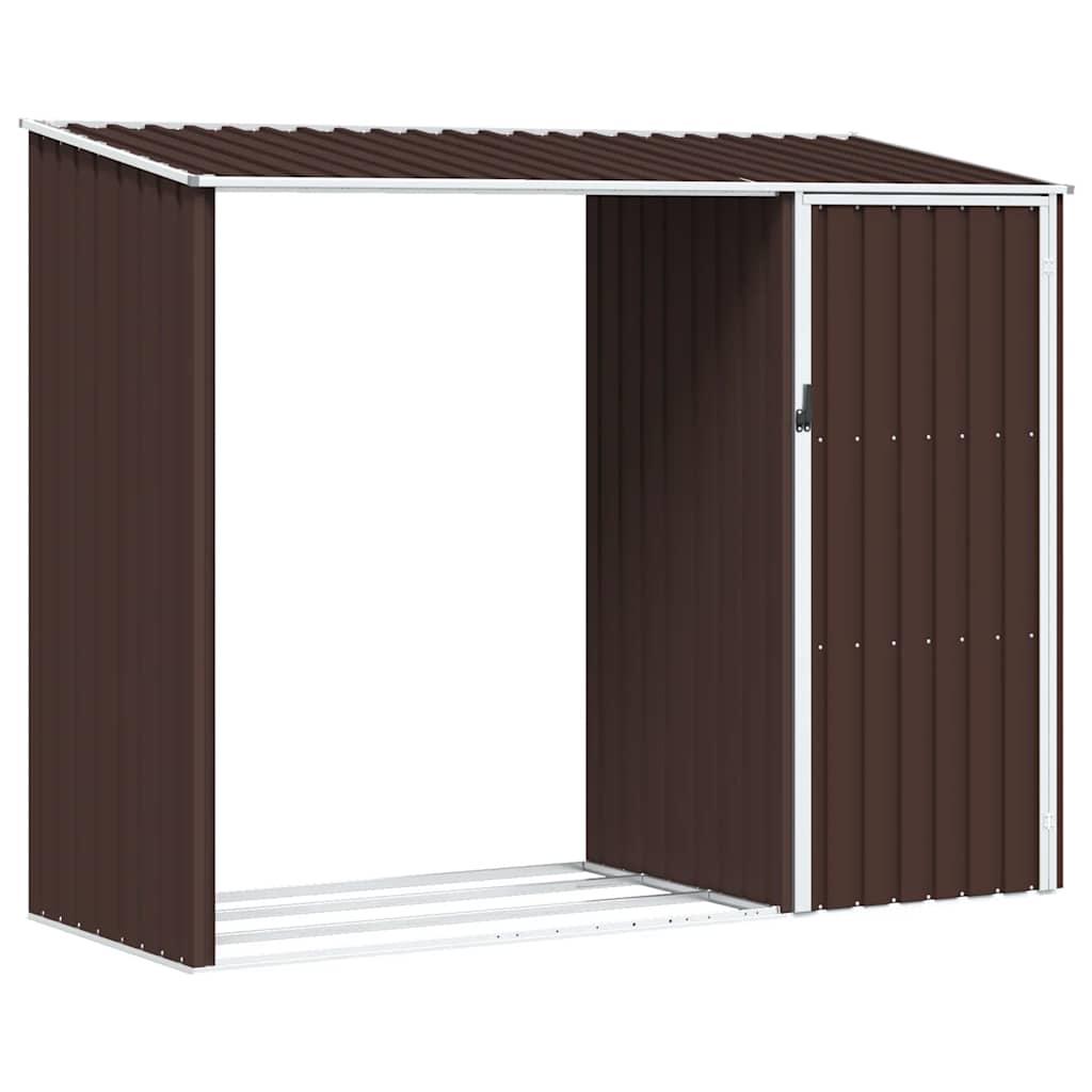 Cobertizo jardín de leña acero galvanizado verde 245x98x159 cm