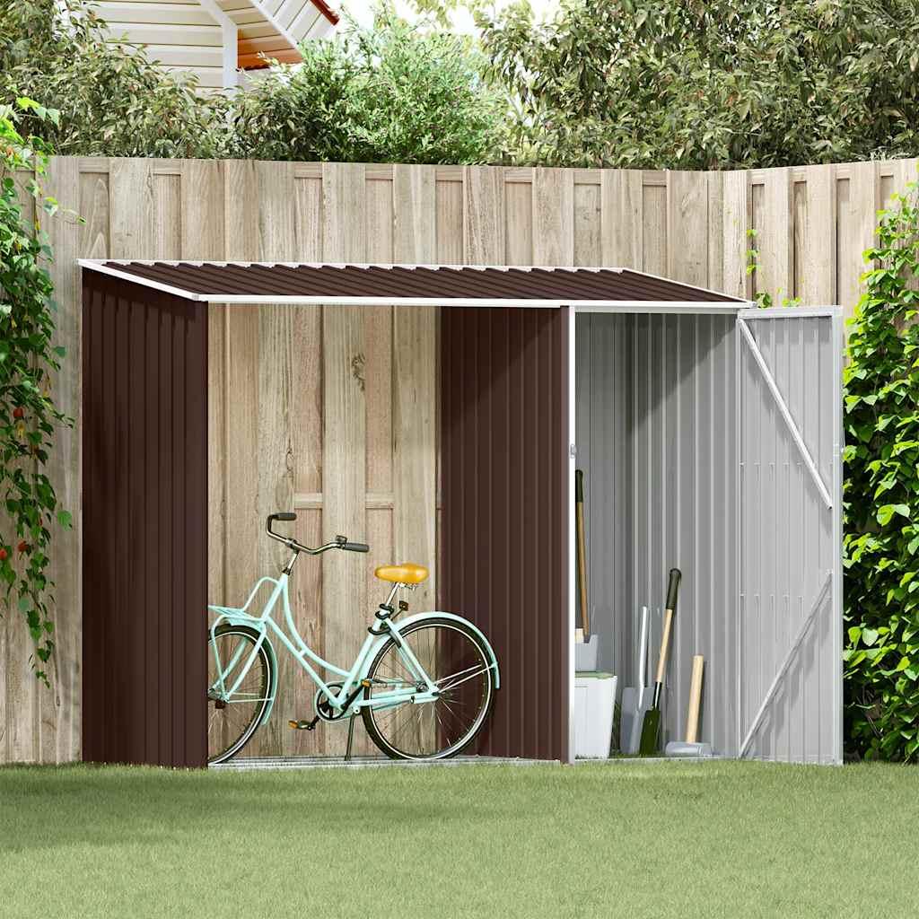 Cobertizo jardín de leña acero galvanizado verde 245x98x159 cm